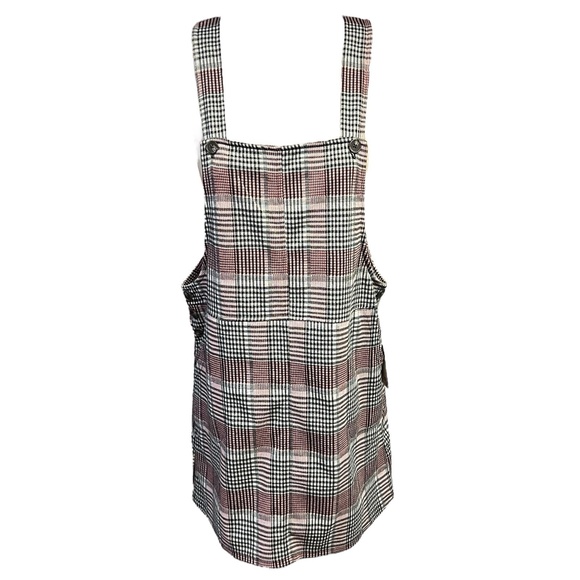 SO Pinafore Dress Overall S Red Black Plaid Preppy Schoolgirl Classic Academia - Picture 1 of 15